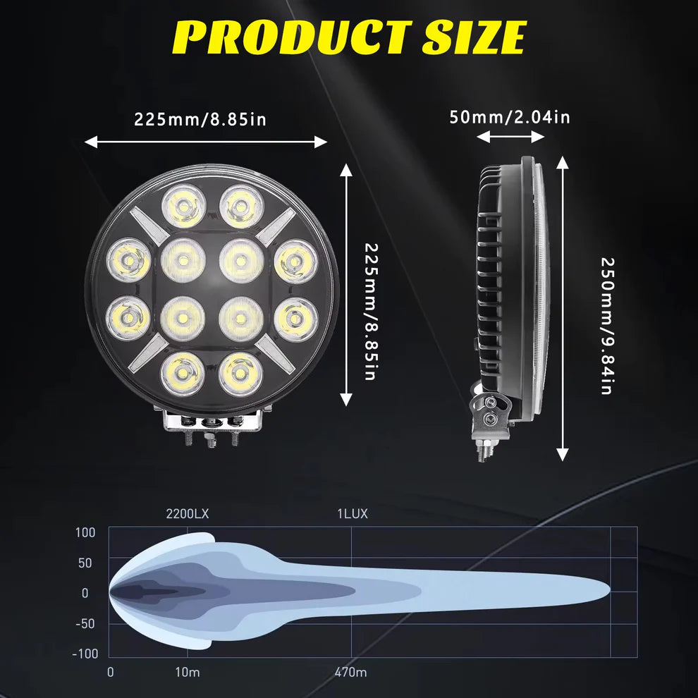 Atomic X 9 inch Spotlamp with Amber & White DRL