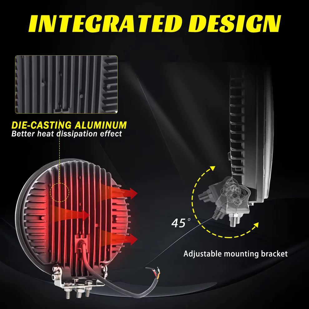 Atomic X 9 inch Spotlamp with Amber & White DRL