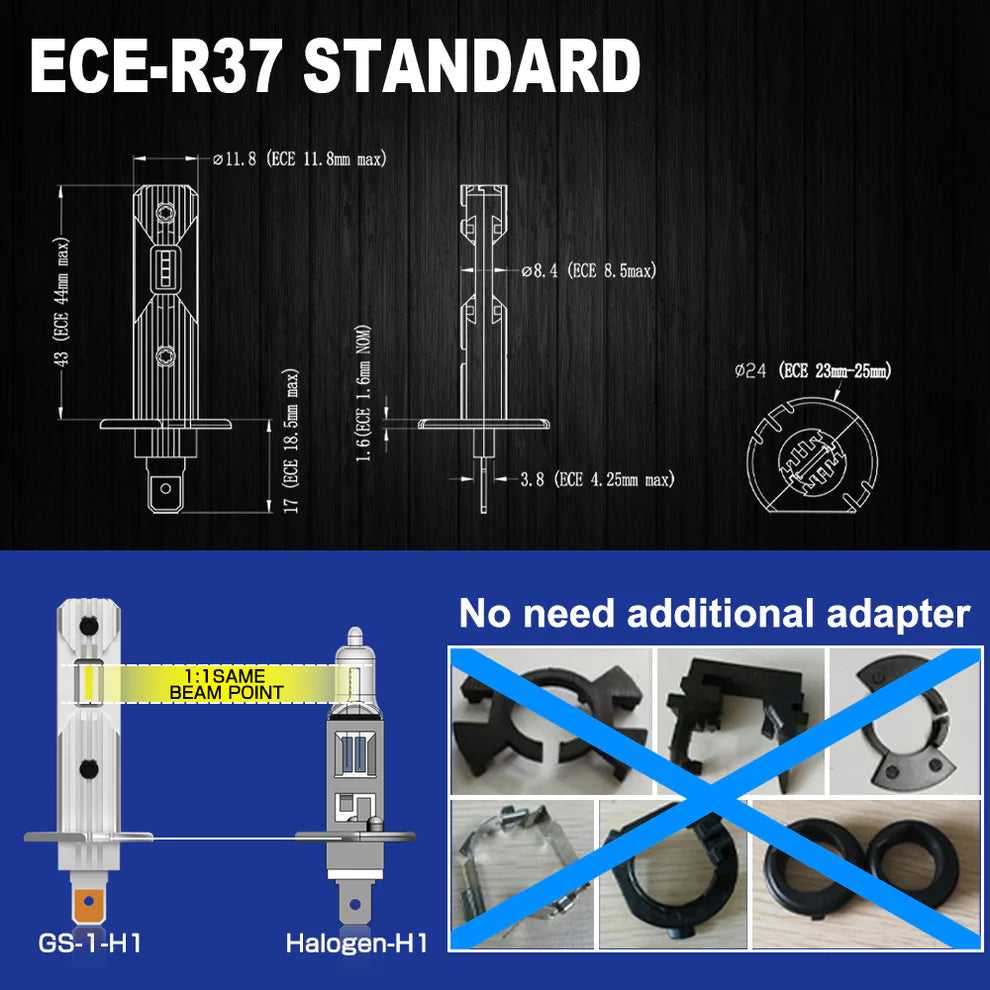 12/24 Volt DirectFit H1 1:1 (Yellow&White)
