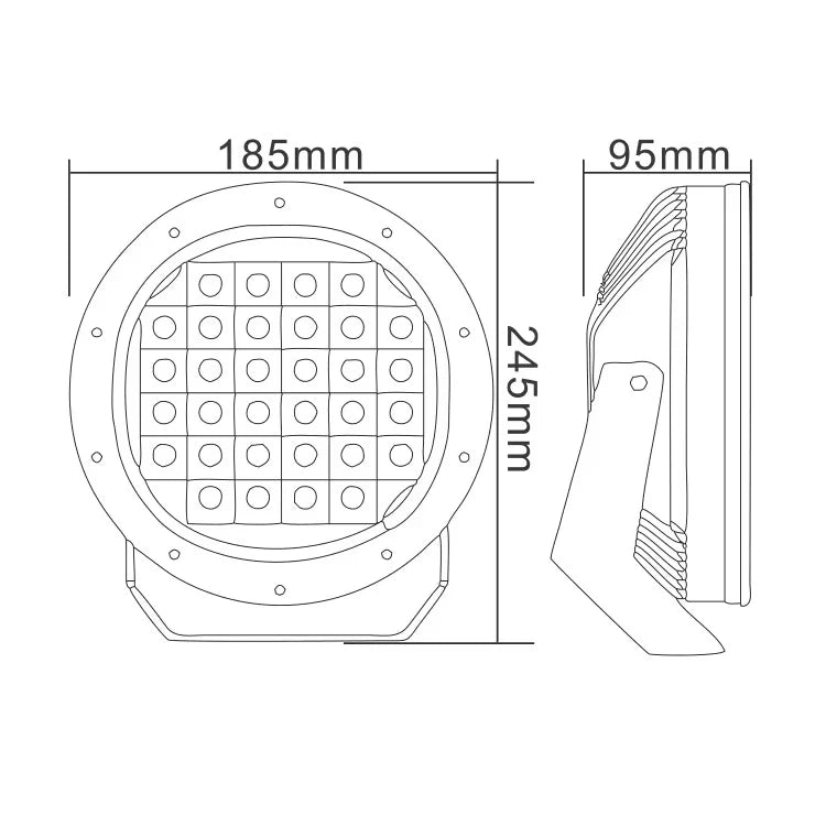 Halo 7 inch spot lamp white with ring drl